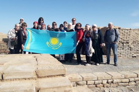 Group of tourists from Kyrgyzstan vizited Turkestan 